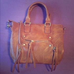 Brown vegan leather purse